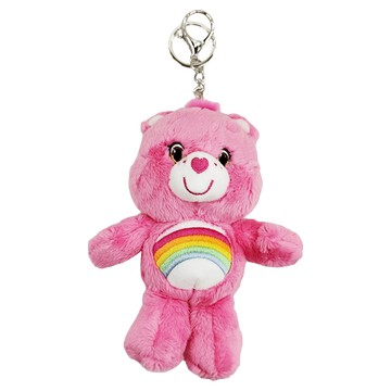 Care Bears 鑰匙圈 單一尺寸 可愛造型 柔軟材質 包包掛飾  14cm  彩虹熊 桃紅色  1個
