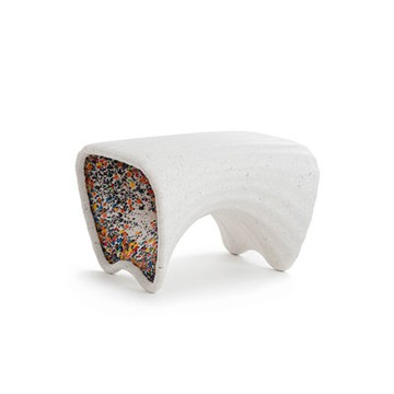 In-Side 潛彩雕塑邊几（湖鹽白）