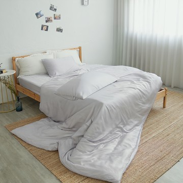 BUHO 布歐 素面文青兩用被套組 6ST17 流光灰 8x7尺 萊賽爾纖維  被套 + 枕套組  特大