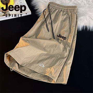 挑戰最低價JEEP新款速幹刺繡男女同款短褲夏季寬鬆透氣運動休閒五分褲外穿嚴選
