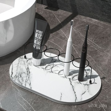 硅藻泥吸水墊洗手臺速幹硅藻土洗漱墊小電動牙刷置物架肥皂防水墊