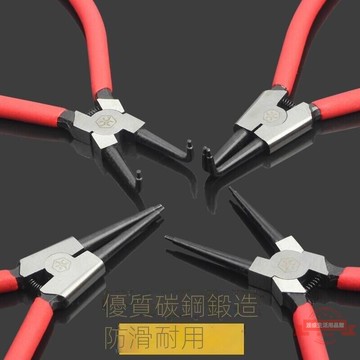 [滿300出貨]【全館滿２９９出】79寸卡簧鉗外卡內卡軸用孔用擋圈鉗卡黃鉗子工具內直外彎卡環鉗  露天拍
