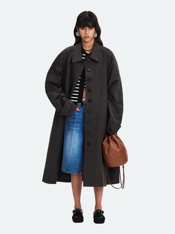 OVERSIZED TRENCH COAT [DEEP GREY]