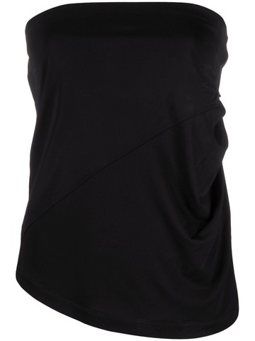Helmut Lang - cut-out ruched tube top - women - Viscose - S - Black