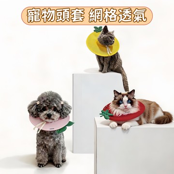 透氣網格款 宠物頭套 貓咪頭套 水果造型狗狗防舔頭套 伊麗莎白圈 貓咪防舔项圈 可调节不勒脖狗狗頭套
