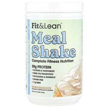 Fit & Lean, 代餐奶昔，多面健身營養素，香草冰激凌，0.97 磅（440 克）