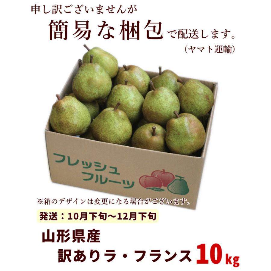 訳あり なし 洋梨 ラフランス 山形県産 訳ありラ・フランス 10kg 12月中旬頃から発送 送料込