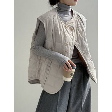 設計所在 知性小文藝 90白鴨絨羽絨馬甲(3色 M-L可選) 82633