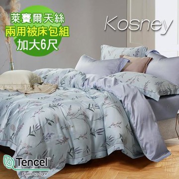 KOSNEY  窗外 加大60支天絲四件式兩用被床包組