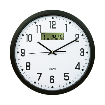 Kinyo LCD顯示掛鐘 CL151 14吋  黑色