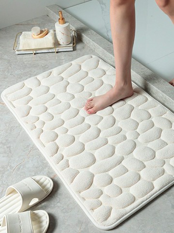 現代簡約浴室衛生間防滑腳墊可機洗毛絨地墊家用純色速干吸水墊子 廚房小物 居家小物 家飾