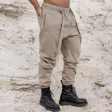 OUTOF #30 原創OS寬松加厚男衛褲飄帶款加絨休閑小腳衛褲