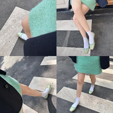 不二橘 法式芭蕾舞鞋2026夏蝴蝶結方頭軟底淺口單鞋一腳蹬平底鞋