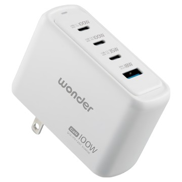 旺德電通 wonder 100W GaN 氮化鎵極速智能充電器 WA-A17TS4  牛奶白  4孔多協議快充  1個
