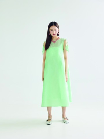 LEAF MIDI DRESS _ GREEN