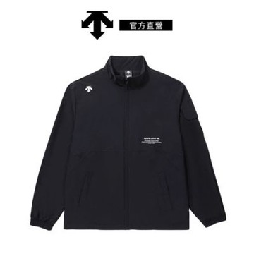 【DESCENTE】迪桑特 男士 尼龍網眼內裡運動立領外套 (黑色)