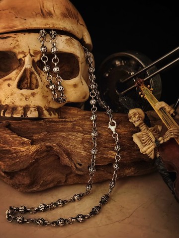 【銀鍊系列】骷髏銀鍊 50cm-65cm 925純銀