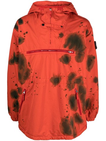 Stone Island - abstract-print hooded blouson - men - Polyester/Polyamide/Polyester - M - Orange