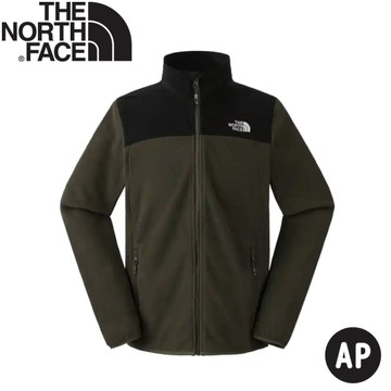 【The North Face 男 可套式刷毛保暖外套AP《軍綠》】8AYK/登山/刷毛外套/立領外套
