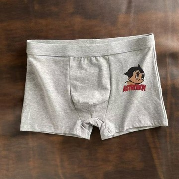 【臺灣出貨 免運】男士純棉可愛內褲透氣四角平角白色男生褲頭男款卡通個性潮流短褲