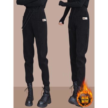 2026秋冬新款女士休閑褲加絨加厚哈倫運動褲爆款褲子衛褲棉褲外穿