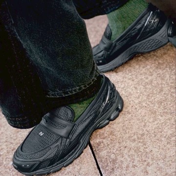 NEW BALANCE U1906 全黑 網面 樂福鞋 懶人鞋 U1906LAI