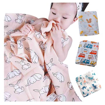 嬰兒被毯 Babily 多功能嬰幼兒紗布巾 柔軟透氣包巾 口水巾 竹纖維寶寶紗布巾沐浴巾 嬰兒禮盒