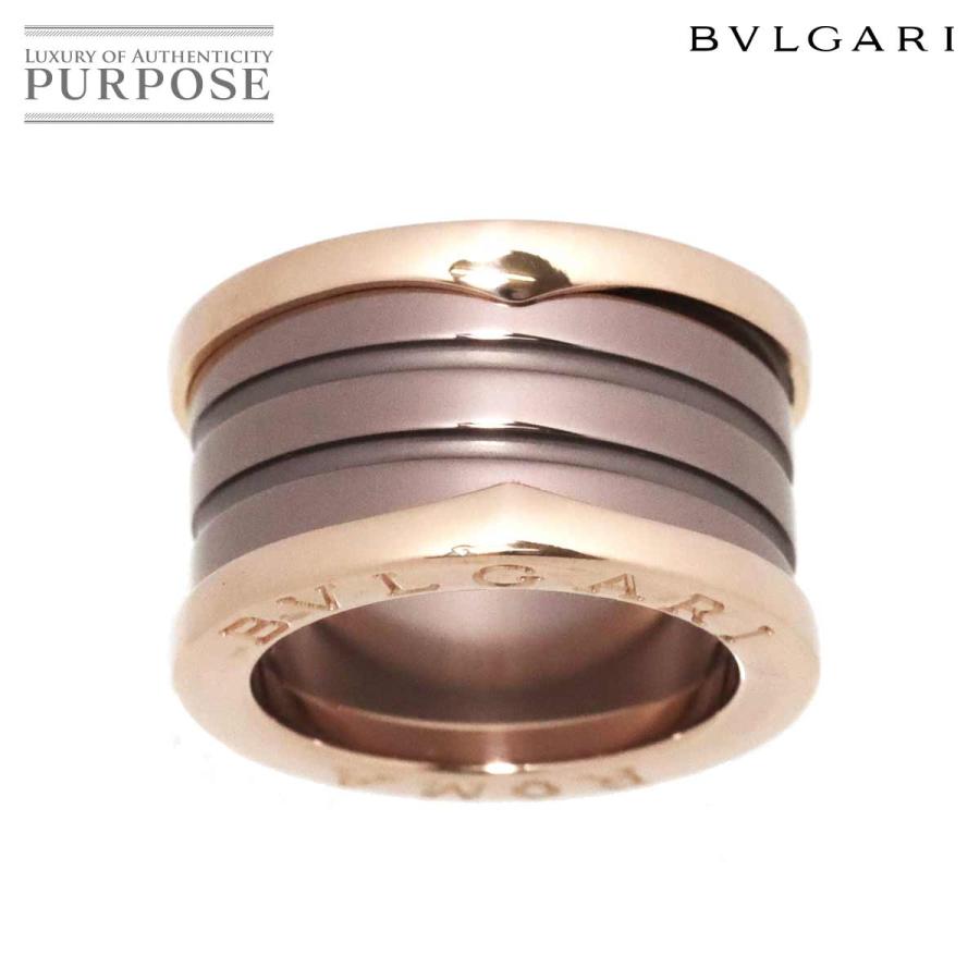 ブルガリ BVLGARI ビーゼロワン ローマ リング #49 K18 PG セラミック ...