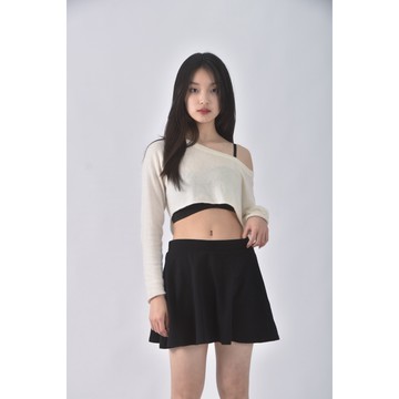 (L) lativ運動質感棉質黑色短裙二手衣