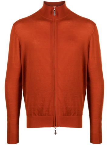 N.Peal - The Hyde zip-up jumper - men - Cashmere - L - Orange
