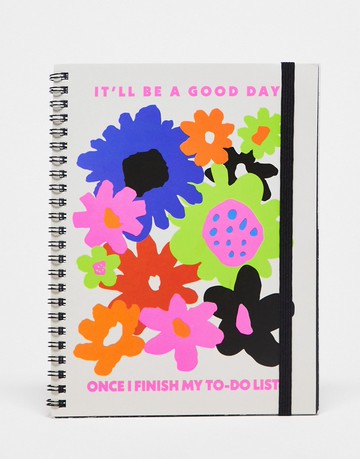 Typo A5 notebook in floral print-Multi
