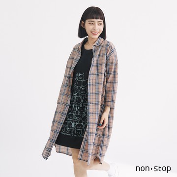 non-stop 復古格紋襯衫領洋裝-2色