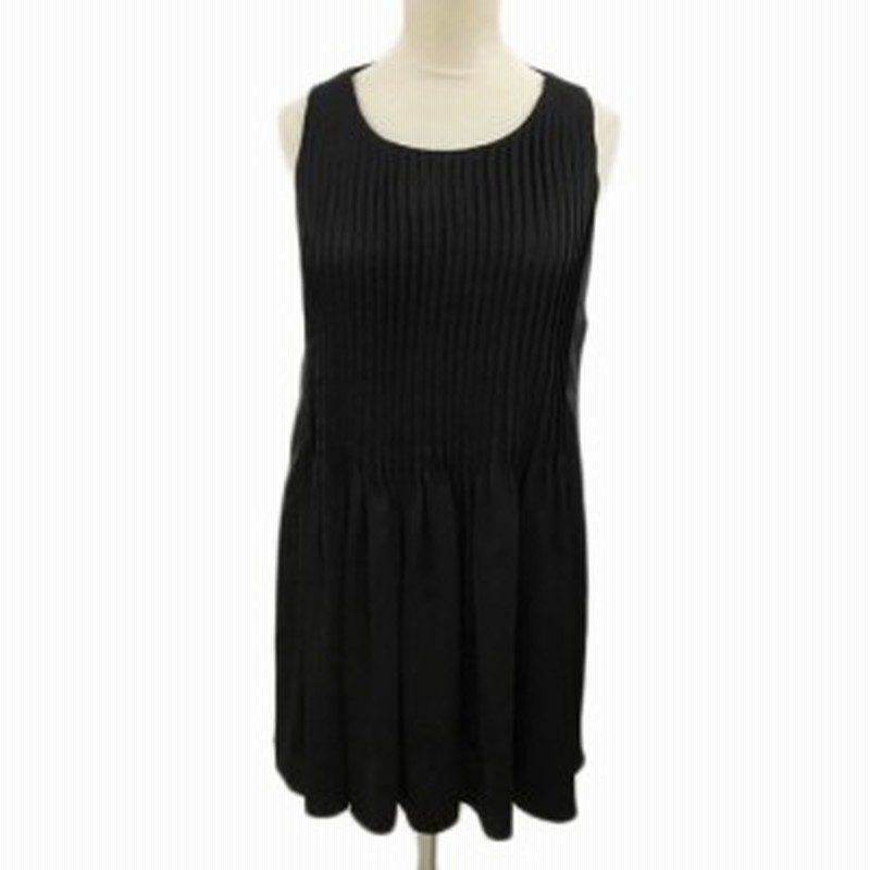 中古 マーキュリーデュオ ワンピース フレア ミニ プリーツ ノースリーブ ラウンドネック 無地 F 黒 ブラック 通販 Lineポイント最大1 0 Get Lineショッピング