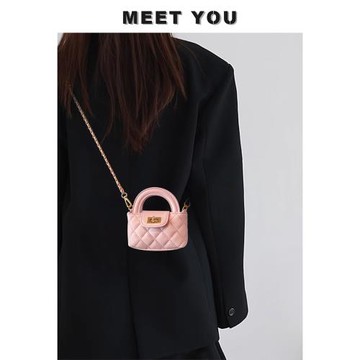 粉色超火精致迷你小鏈條包包女2025新款春夏高級感輕奢小眾斜挎包