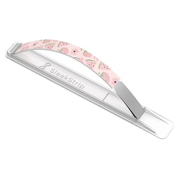 SleekStrip 犀利釦 二代 多功能可替換彈片手機支架 輕量款 9.6 x 1.2cm 3.4g  單一商品  透明色 + 粉莓西瓜  1個