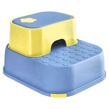 艾米購物 雙層兒童墊腳椅 防滑穩固安全  藍色/黃色  1個