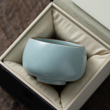 汝窯茶杯主人杯個人專用高檔開片陶瓷家用功夫茶具品茗杯單個茶盞