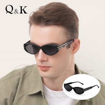 【Q&K】高級感貓眼偏光太陽眼鏡 星暮黑 TR90輕量 抗UV400 防眩光 精品穿搭必備