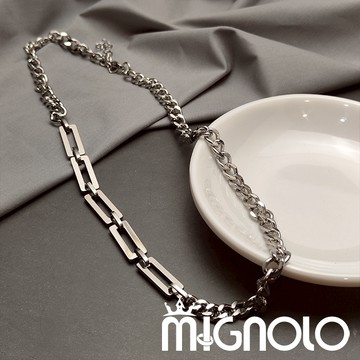 MIGNOLO💫不對稱長方古巴項鍊 鈦鋼項鍊 百搭 項鍊 粗項鍊  嘻哈項鍊 316L醫療鋼