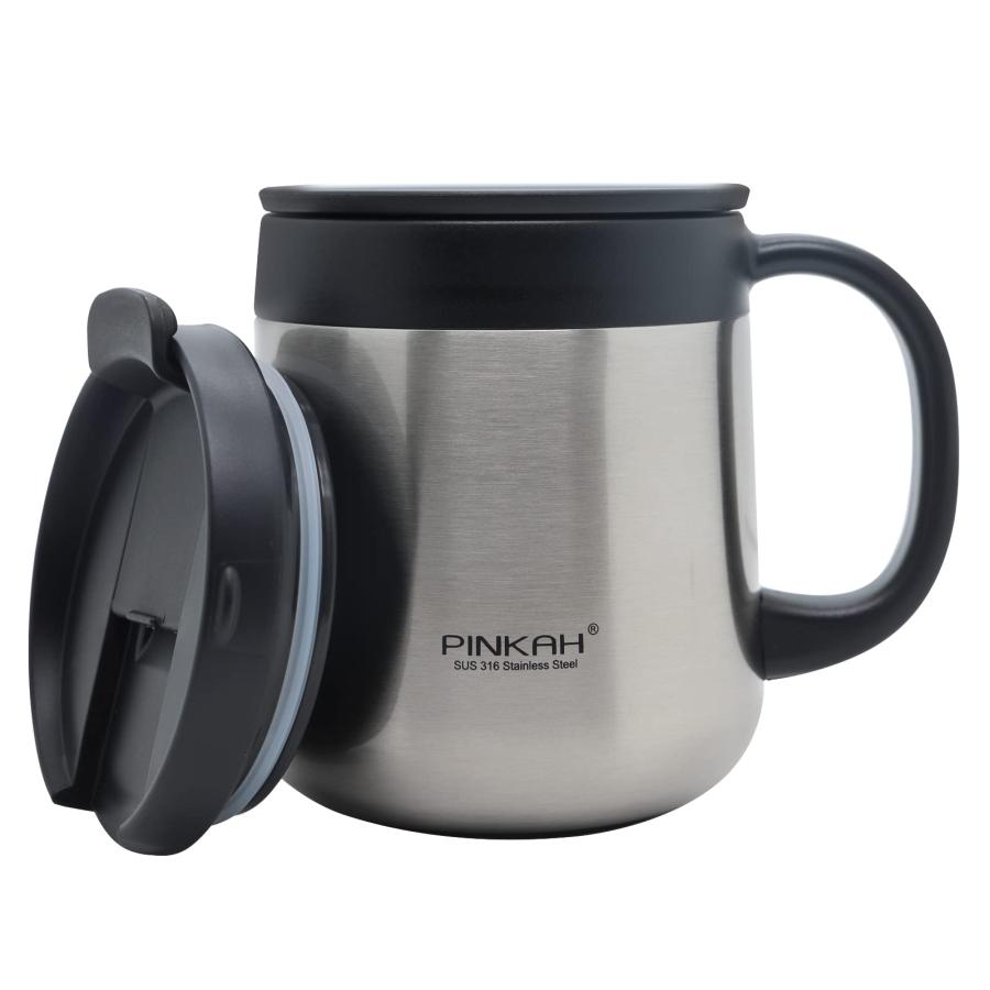PINKAH 16OZ Stainless Steel Insulated Coffee Mug with Handle and 並行輸入品