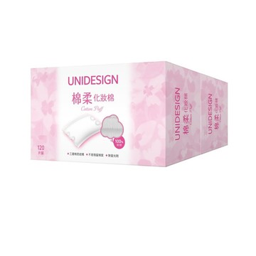 UNIDESIGN棉柔化妝棉120入x2盒/組