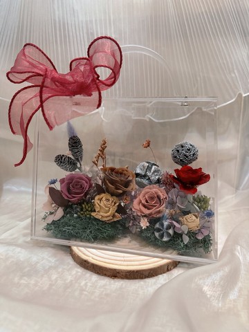 蕓椛閣・透明壓克力提盒 - 客製化花藝設計