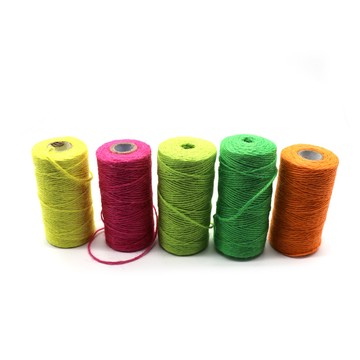 台灣出貨 手工DIY手工用100米彩色麻繩 2MM3股天然麻線手工編織材料彩麻繩