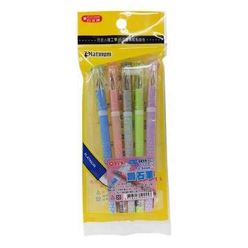 PLATINUM 白金牌 鑽石筆 中性筆 0.5mm 5支入 /組 GQ-10【APP滿額下單10%點數(單一帳號最高5000點)】1/31止