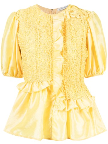 Cecilie Bahnsen - Carrie ruffle-panelled blouse - women - Polyamide/Polyester/Cotton/Elastane - 8 - Yellow