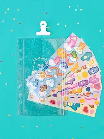 LUKA LAB Care Bears Seal Sticker Pack Zipper Bag Set