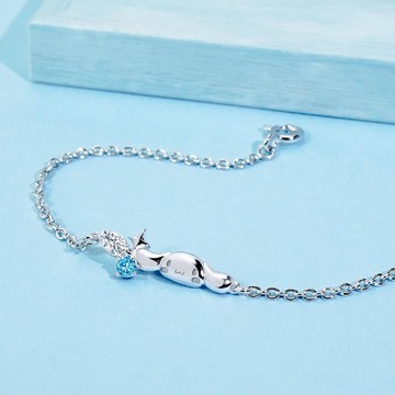 Sanrio學院Mix系列-Cinnamoroll大耳狗晶鑽純銀手鍊