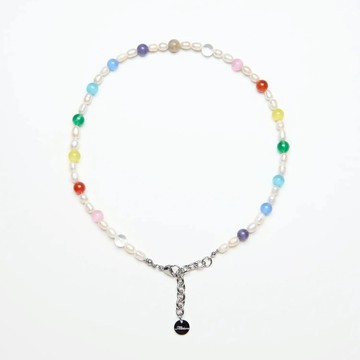 MIXTURE. MP036 多彩天然石淡水珍珠項鍊