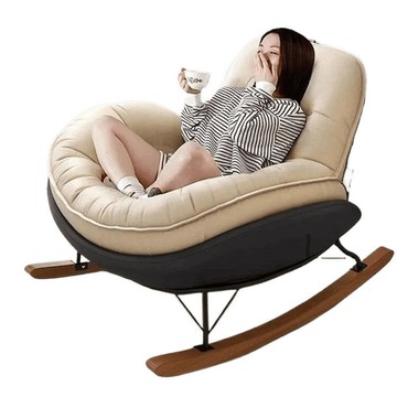 懶人沙發可躺可睡客廳企鵝搖搖椅飄窗陽臺休閑躺椅大人單人沙發椅[010209DD]