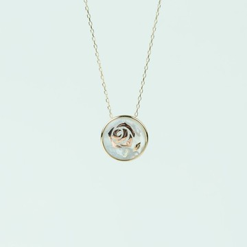 K10 象嵌玫瑰花項鍊